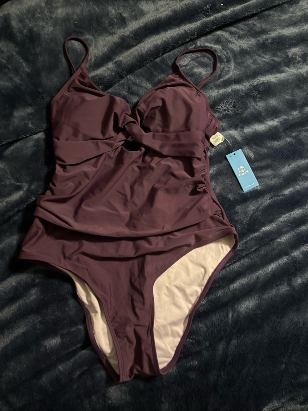 Cupshe NWT One-Piece Swimsuit in Deep Plum size Large